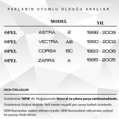 Opel Astra,Vectra,Corsa için Jant Kapak Açma Anahtar Tamir Seti
