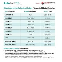Chevrolet Aveo T300,Cruze (J300,J305,T308) için Termostat Su Hortumu Boru Konnektörü 5'Lİ