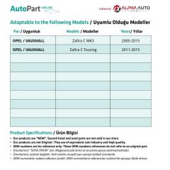Opel Astra H(Twintop,Sporthatc,MK5) için Termostat Su Hortumu Boru Konnektörü 5'Lİ