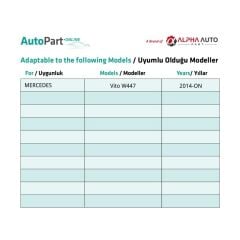 Mercedes Vito W447 için Dış Kapı Kol Zamağı Sağ-Sol Set