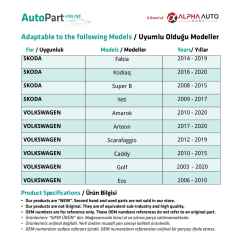 VW Caddy, Skoda Kodiaq için Ön Cam Silecek Suyu Fıskiye Memesi