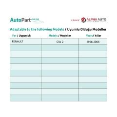 Renault Clio 2 için Arka Cam Kriko Makarası- SAĞ