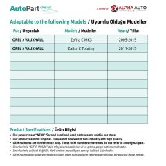 Opel Zafira (B MK2,C MK3,C Touring) için Termostat Su Hortumu Boru Konnektörü 10'LU