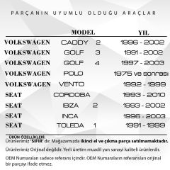 Volkswagen Polo Golf Caddy, Seat İbiza Cordoba için Kapı Kilit Butonu
