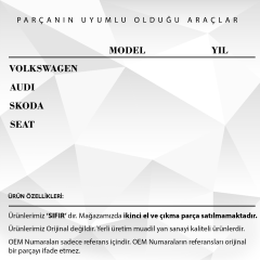 Volkswagen, Audi, Skoda, Seat için Stop Soketi