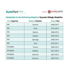 Kia ve Hyundai için Yan Kaplama Klipsi - 1 Adet