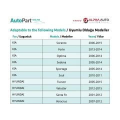 Kia ve Hyundai için Yan Kaplama Klipsi- 50 Adet