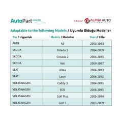Audi, Skoda, Seat, Volkswagen için Torx Uyumlu Davlumbaz TX25 Vidası