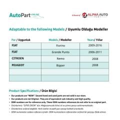 Window Jack Wire Repair Kit for Fiat Grande Punto - Front Right