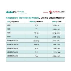 Audi, Volkswagen için Torx Uyumlu Davlumbaz T20 Vidası