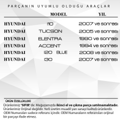 Hyundai I20,I30, Accent, Elentra, Tucson için Anahtar Buton Lastiği