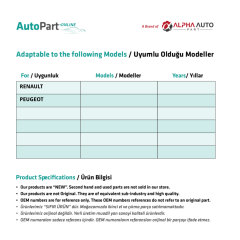 Renault, Peugeot için Sunroof Motor Dişlisi
