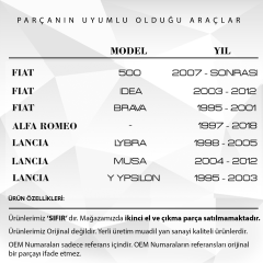 Fiat, Alfa Romeo ve Lancia için Motor Kaput Lastiği Vidası