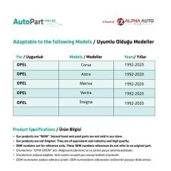 Opel Corsa, Astra, Meriva, Vectra, Insignia için Güneşlik Ayağı-BEJ