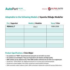 Rear Window Lift Pulley for Renault Clio 2 - LEFT