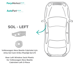 Volkswagen New Beetle Cabriolet Rear Left Window Regulator Plastic-Left-2'li