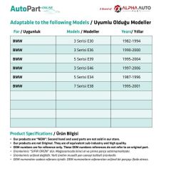 Bmw 3 Serisi E30,E34,E36,E39,E46 için 6 İleri Vites Topuzu-Düz Deri
