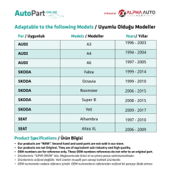 Volkswagen, Skoda, Audi, Seat için Arka Su Fıskiye Memesi