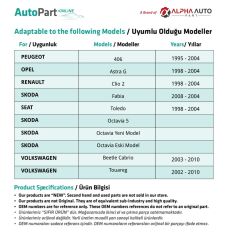 Volkswagen Beetle Cabrio için Cam Kriko Makarası