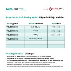 Volkswagen Touareg,Golf 4 Bora için Cam Kriko Makarası