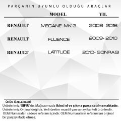 Megane 3, Fluence için Ayna Sinyali Beyaz Sağ- Sol Set