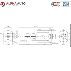 Araba Kapı Kilit Motoru 12V Devir:13198 RPM Uzunluk:70,5mm - 37mm