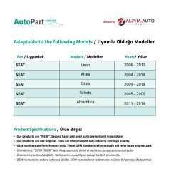 Volkswagen Passat CC, Amarok,Sharan,Tiguan için Cam Açma Düğmesi-SOL