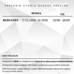 Mercedes C Class W205 için Far Tamir Takımı - SAĞ
