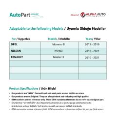 Renault Master 3, Opel, Nissan için Ayna Sinyali-Sağ-Sol-SET- SARI
