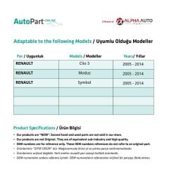 Renault Clio 3 , Symbol , Modus için Koltuk Ayar Kolu-2 Adet