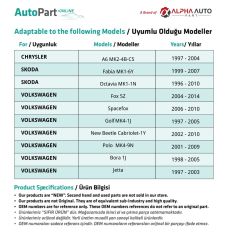Volkswagen Polo,Bora,Jetta için Kilit Tamir Seti