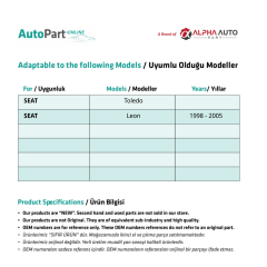 SEAT TOLEDO, LEON için Bagaj Açma Parçası - Metal