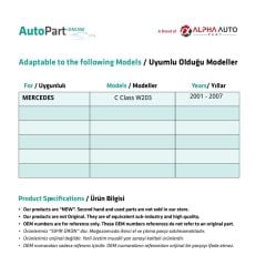 Mercedes C Class W203  For  Sun Visor Mirror Cover Gray Color - 2 Pieces