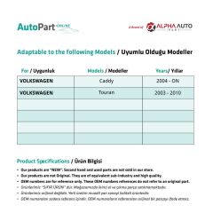 Glass Jack Plastic for Volkswagen Caddy,Touran- left