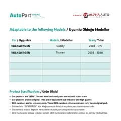 Glass Jack Plastic for Volkswagen Caddy,Touran-Right-Left-SET