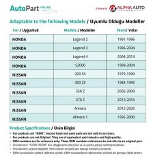 Honda, Nissan, Toyota, Mitsubishi için Davlumbaz ve Çamurluk Klipsi- 10 Adet