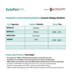 Honda CRV için Panaromik Sunroof Cam Tavan Tamir 6 Parça