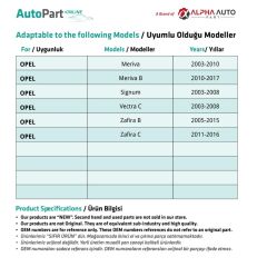 Opel için Bagaj ve Kapı Eşik Klipsi