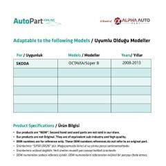 Skoda Octavia Süper B için Ön Sol Cam Tamir Seti