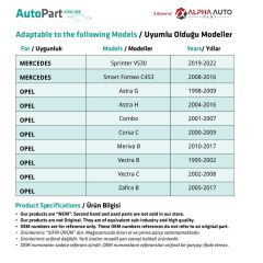 BMW, Mercedes, Opel için Tampon Klipsi