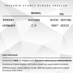 Toyota Avensis için Sunroof Motor Tamir Kiti Takım
