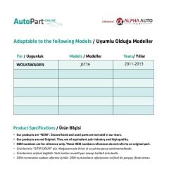 Front Right Window Repair Kit for Volkswagen Jetta