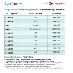 Citroen, Fiat, Ford, Peugeot, Renault için Döşeme Klipsi-10'lu
