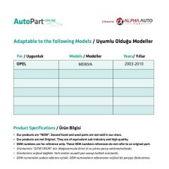 Left Window Repair Kit for Opel Meriva
