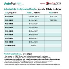 Mercedes C Class W201, W204, W205 için Debriyaj Pedal Lastiği