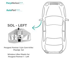 Peugeot Partner 1 için Cam Kriko Plastiği- Sol