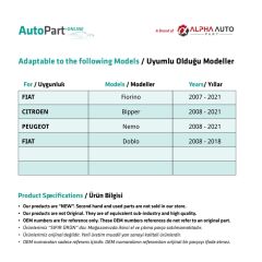 Fiat Fiorino, Peugeot Bipper, Citroen Nemo için Yan ve Orta Kalorifer Difüzörü - Set