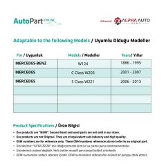 Mercedes C Class W203 için Sol Çamurluk Ağzı