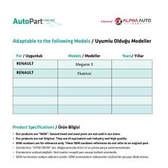 Renault Megane 3, Fluence için Debriyaj, Fren Pedal Lastiği