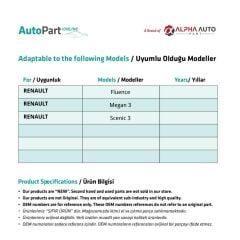 Renault Fluence, Megane 3, Scenic 3 için Debriyaj, Fren Pedal Lastiği